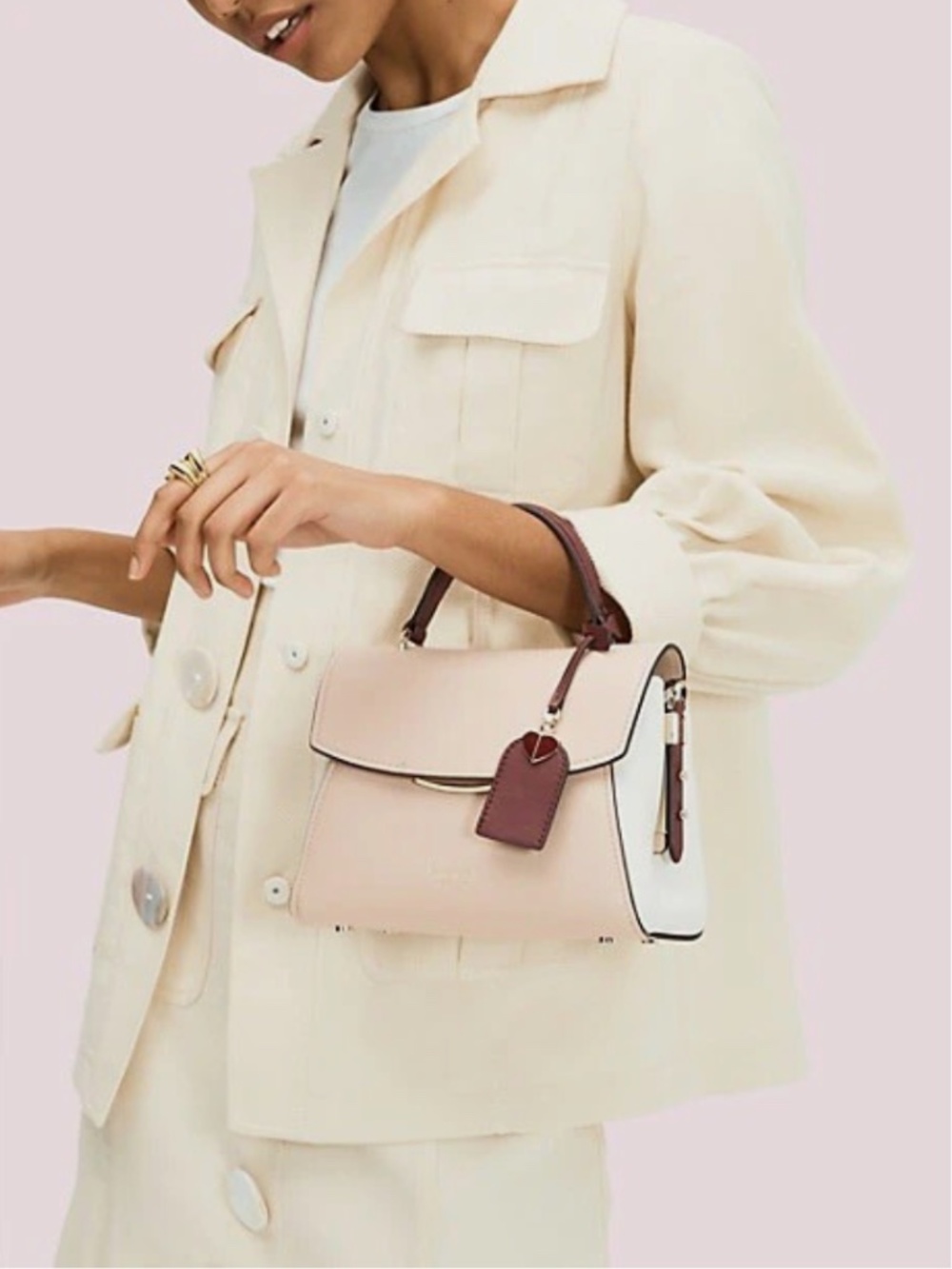 Kate Spade ♠️ Grace Small Top-Handle Satchel in Blush Multi